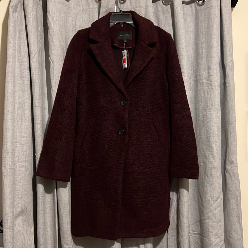 Banana Republic Women’s Burgundy Wool Blend Coat